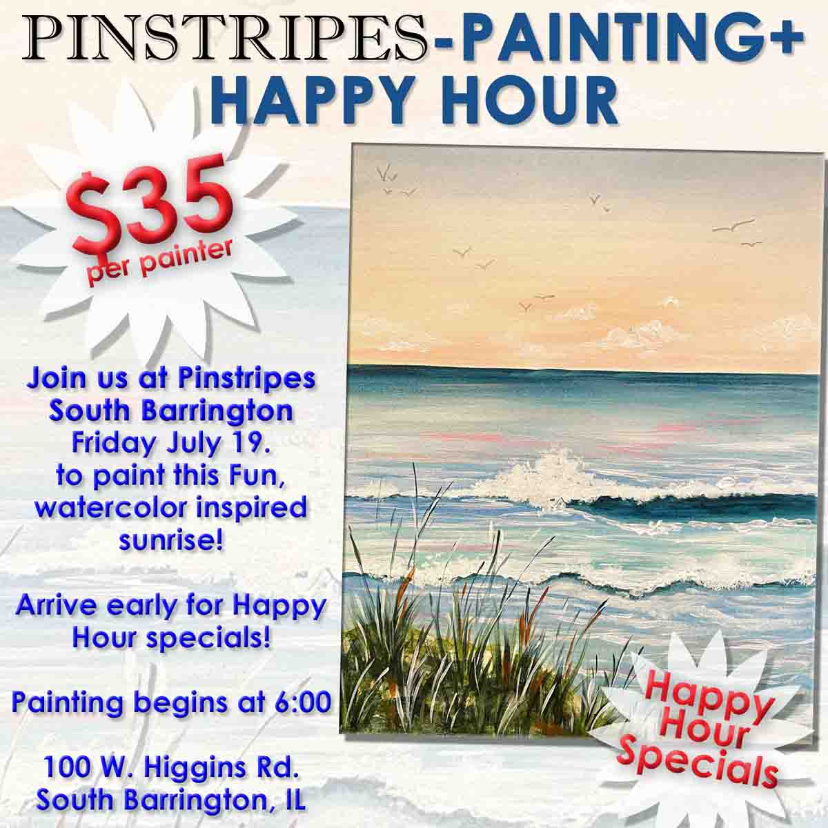 Pinstripes - Painting + Happy Hour 